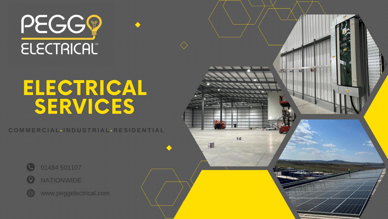 Pegg Electrical Facebook ad: Electrical Contractors based in West Yorkshire.