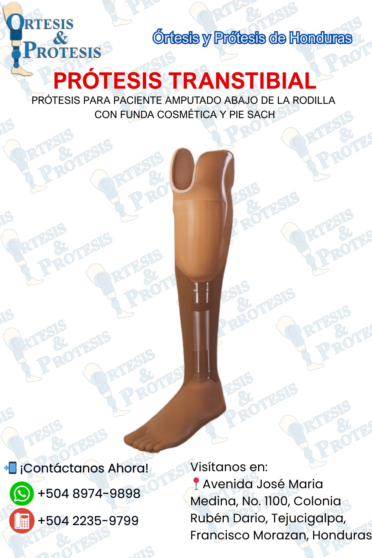 Ortesis y Prótesis de Honduras Facebook ad: Prótesis Bajo Rodilla, Honduras