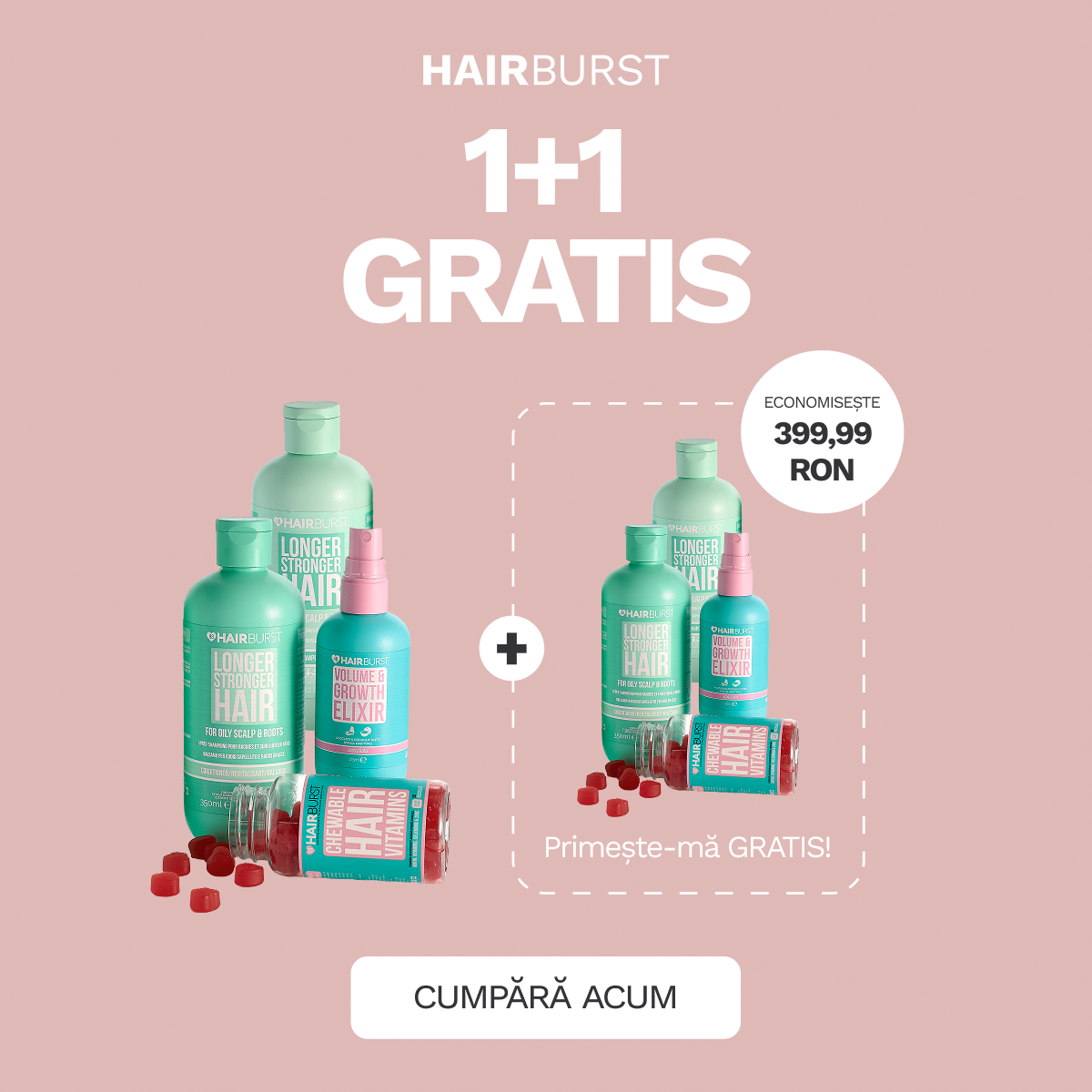 Hairburst Romania Facebook ad