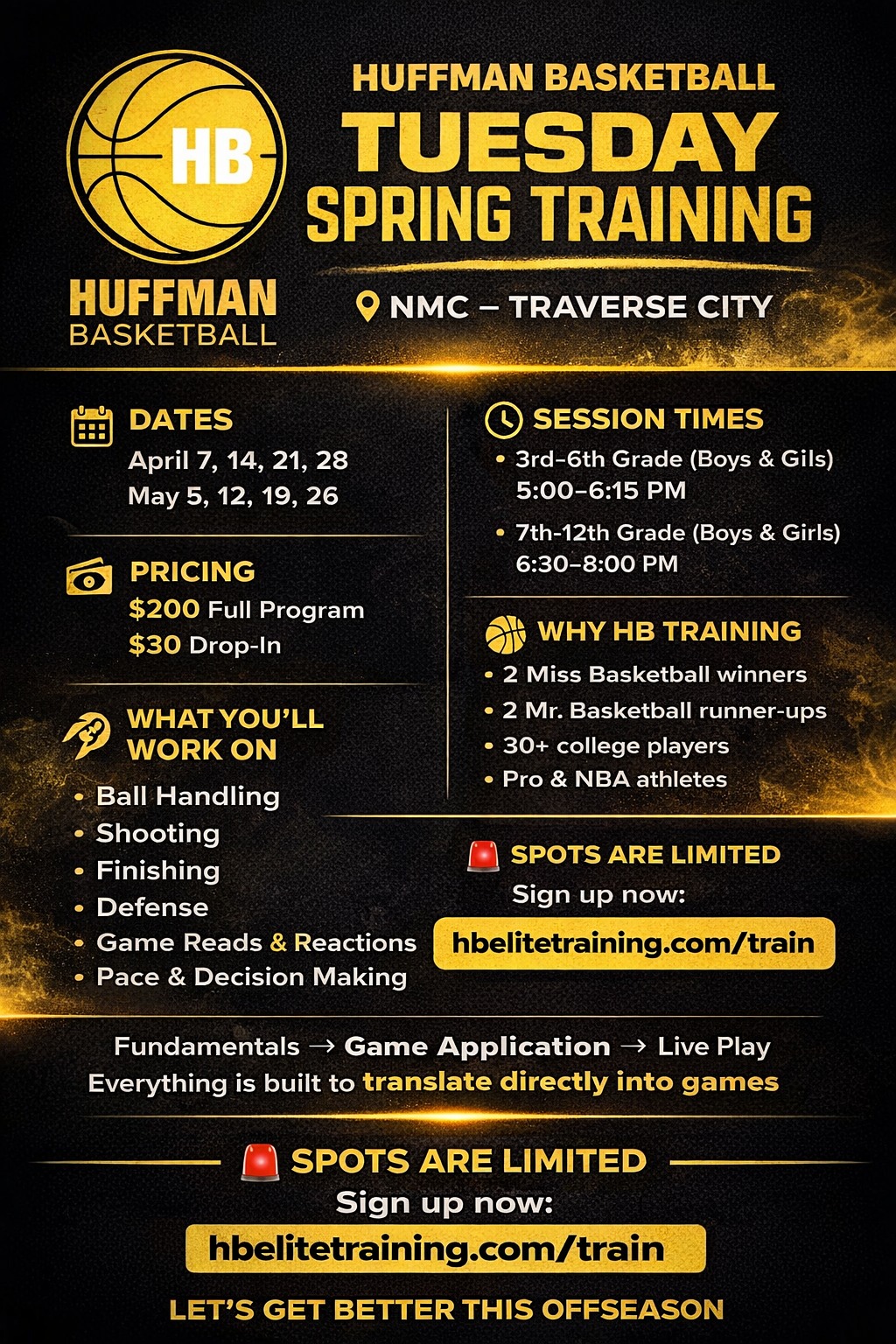 Huffman Basketball Facebook ad: Northern Michigan Basketball Training - Traverse City…