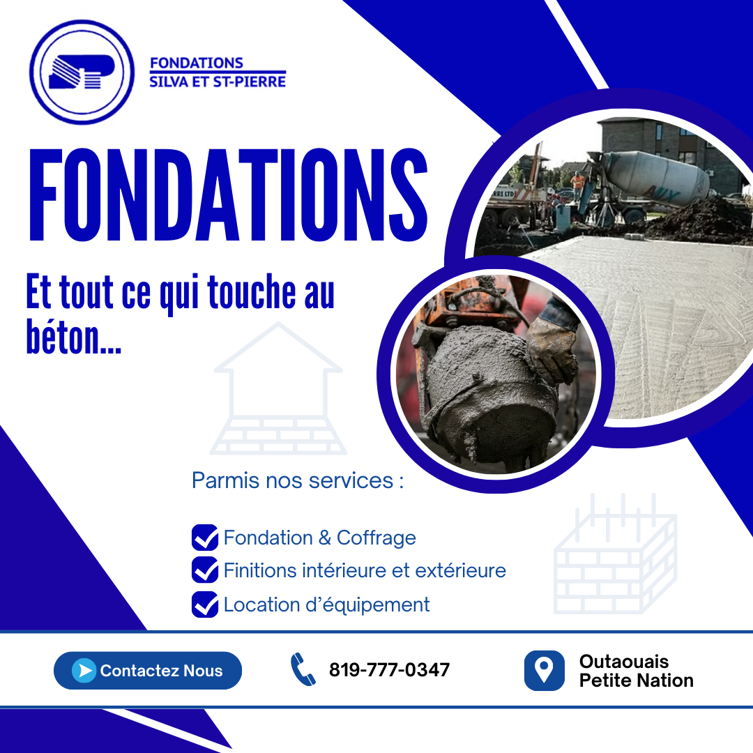 Fondations Silva et St-Pierre Facebook ad: Le choix des pros du bâtiment