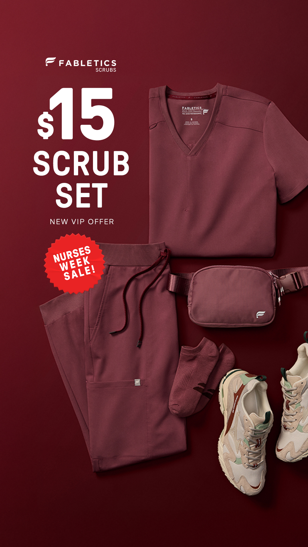 Fabletics Scrubs Facebook ad