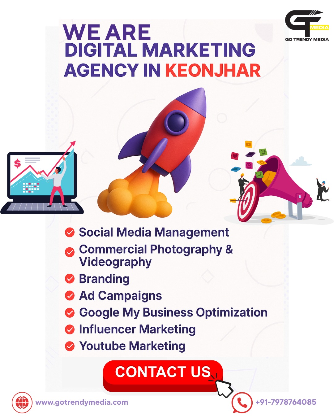 Go Trendy media Facebook ad: Keonjhar businesses, it’s time to go digital, and…