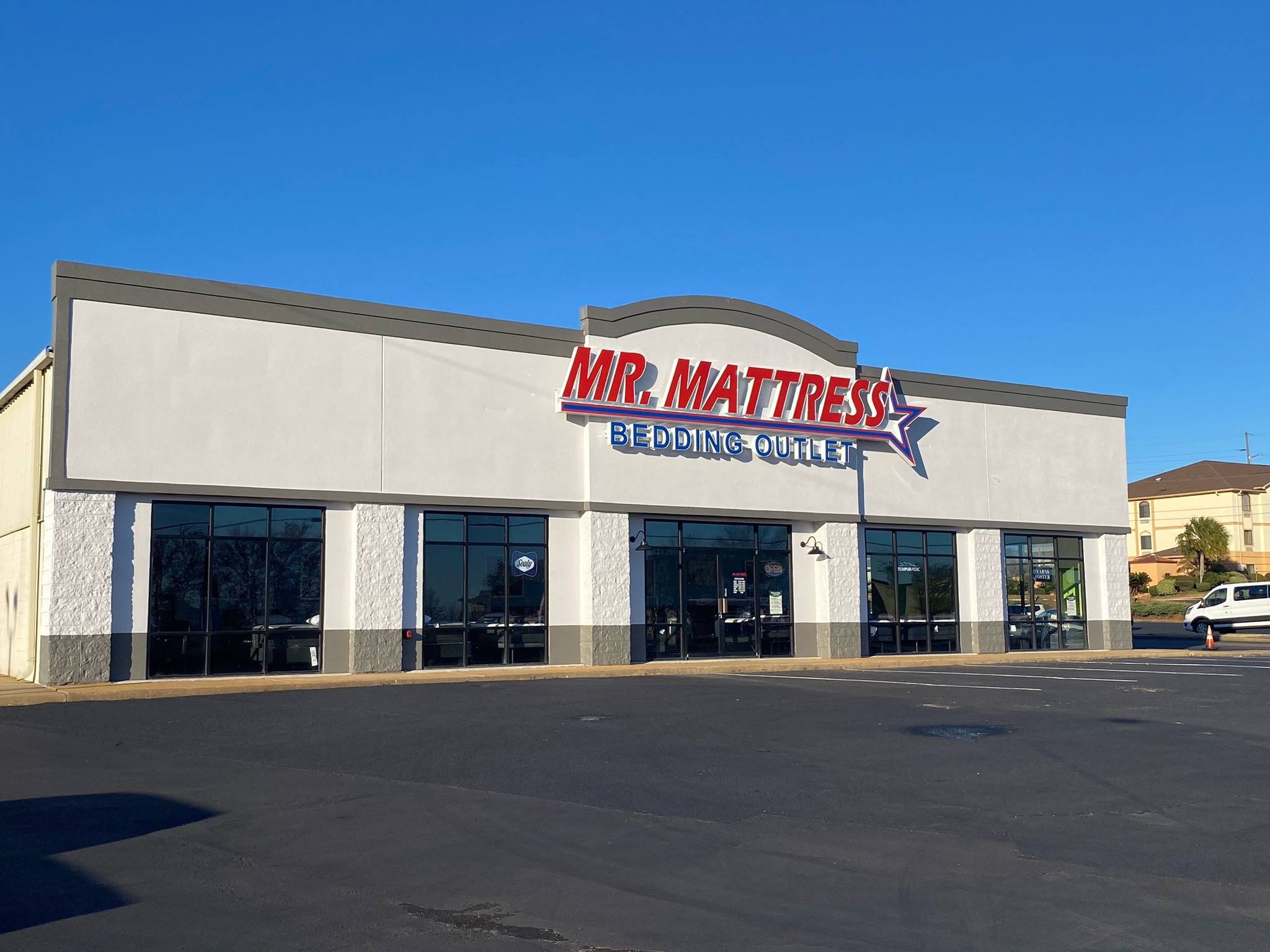 Mr. Mattress Bedding Outlet Facebook ad: Mr. Mattress, has 8 convenient locations to serve…