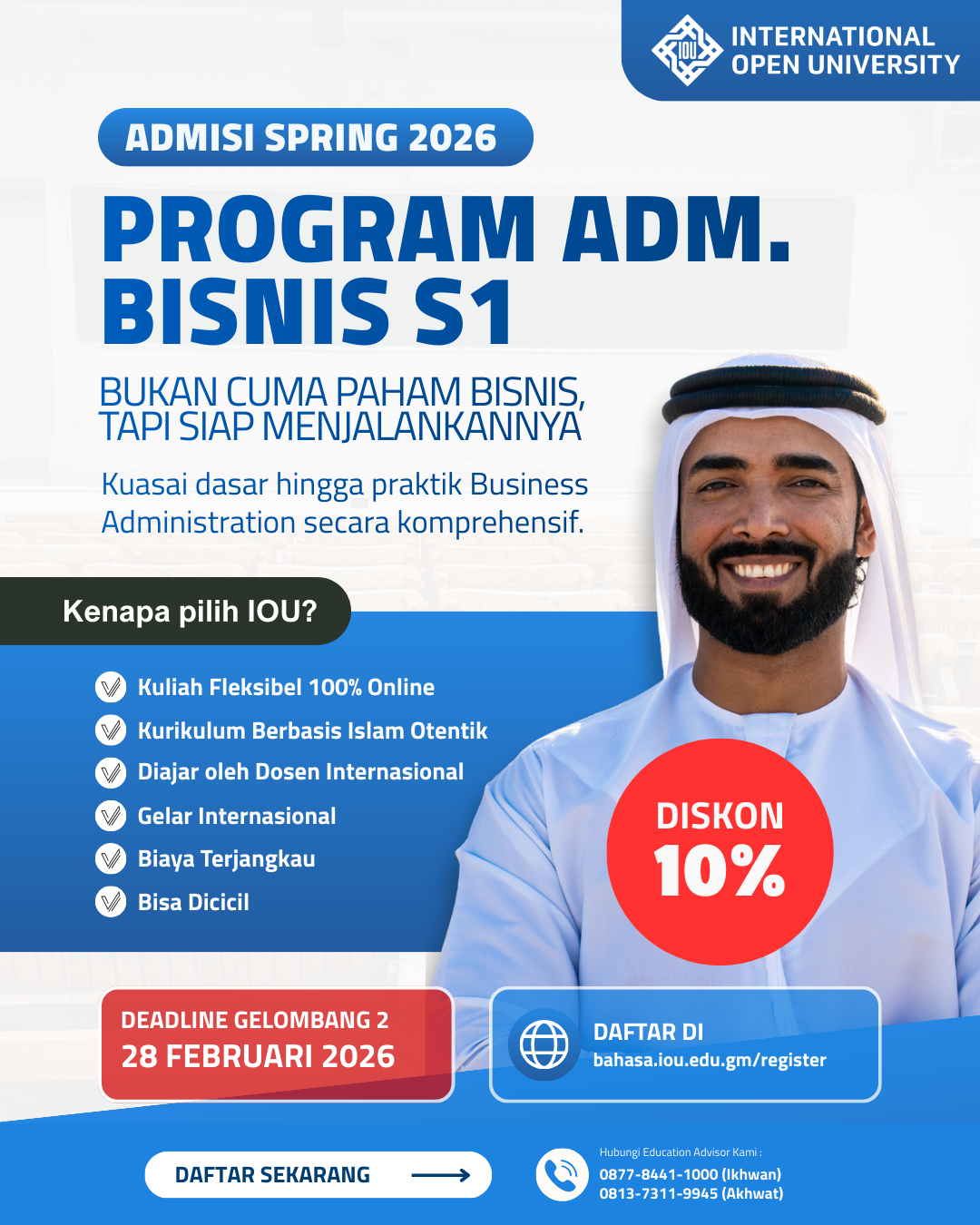 International Open University - IOU - Indonesia Facebook ad: Kuliah Bisnis untuk Masa Depan Nyata