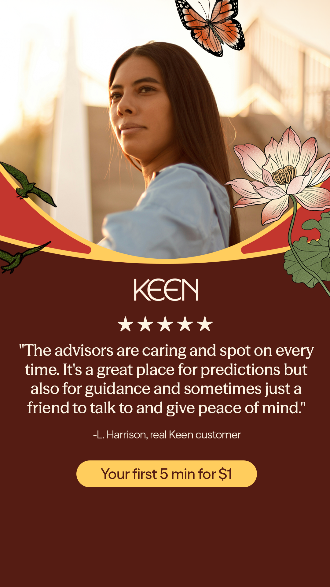 Keen.com Facebook ad: Backup for your instincts.