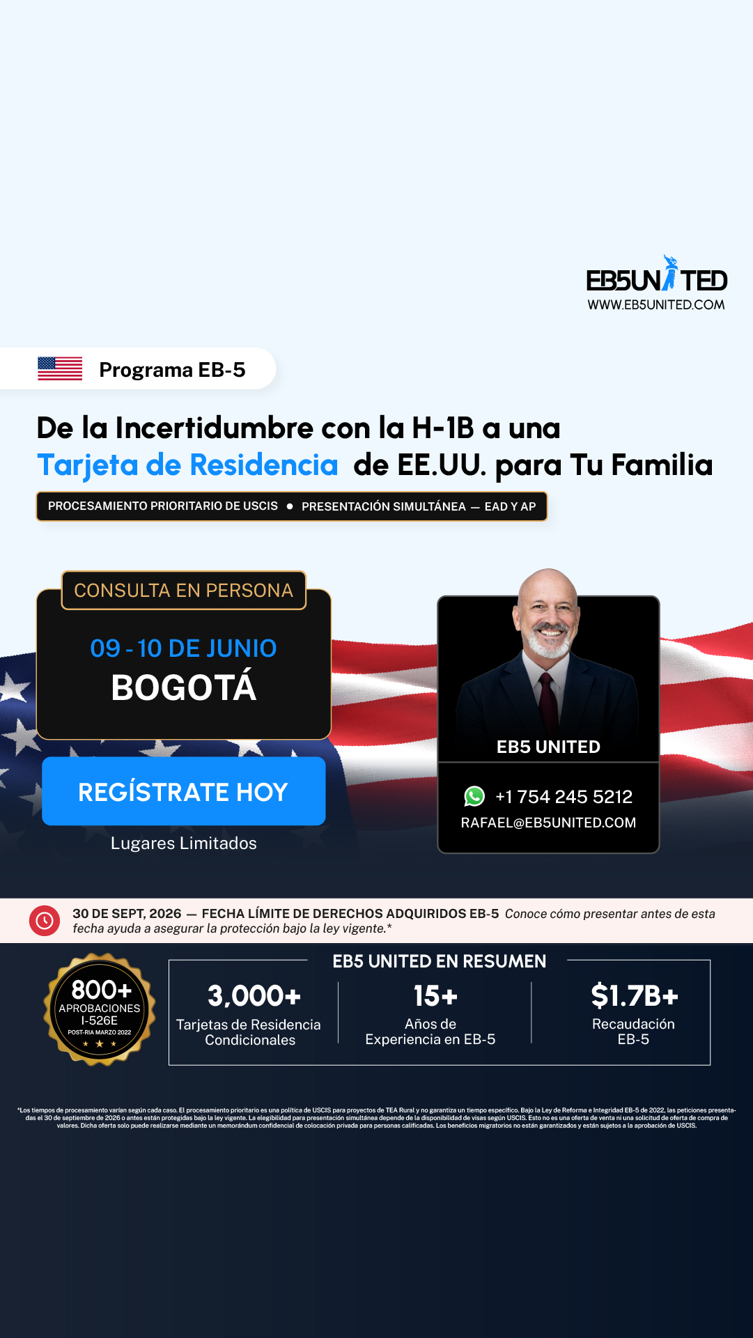 EB5 United Facebook ad from Jun 2, 2026