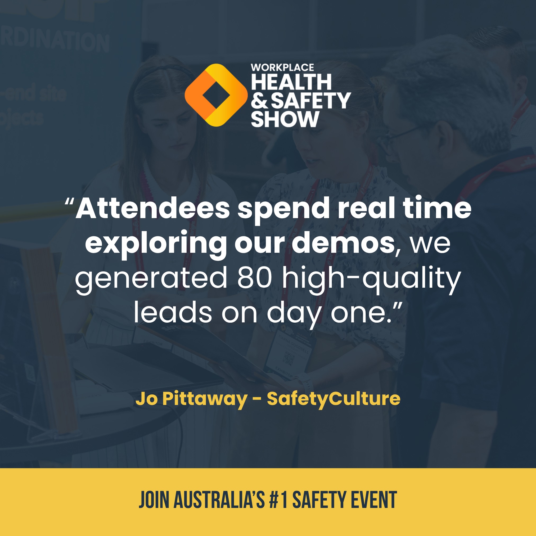 Workplace Health & Safety Show Facebook ad: Attendees spend real time exploring our demos, we…