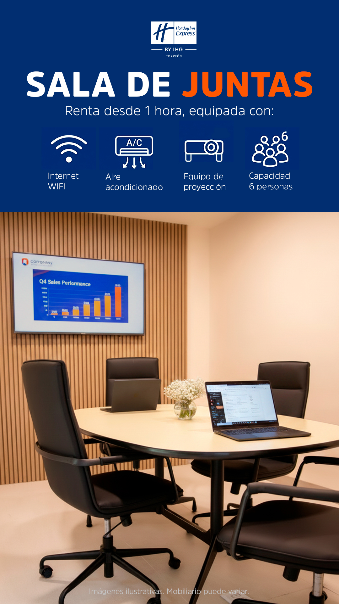 Holiday Inn Express Torreon Facebook ad from May 12, 2026