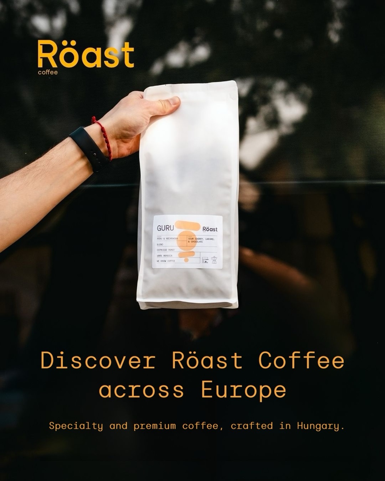 Röast Coffee Facebook ad: Hungarian specialty coffee just crossed the border.
