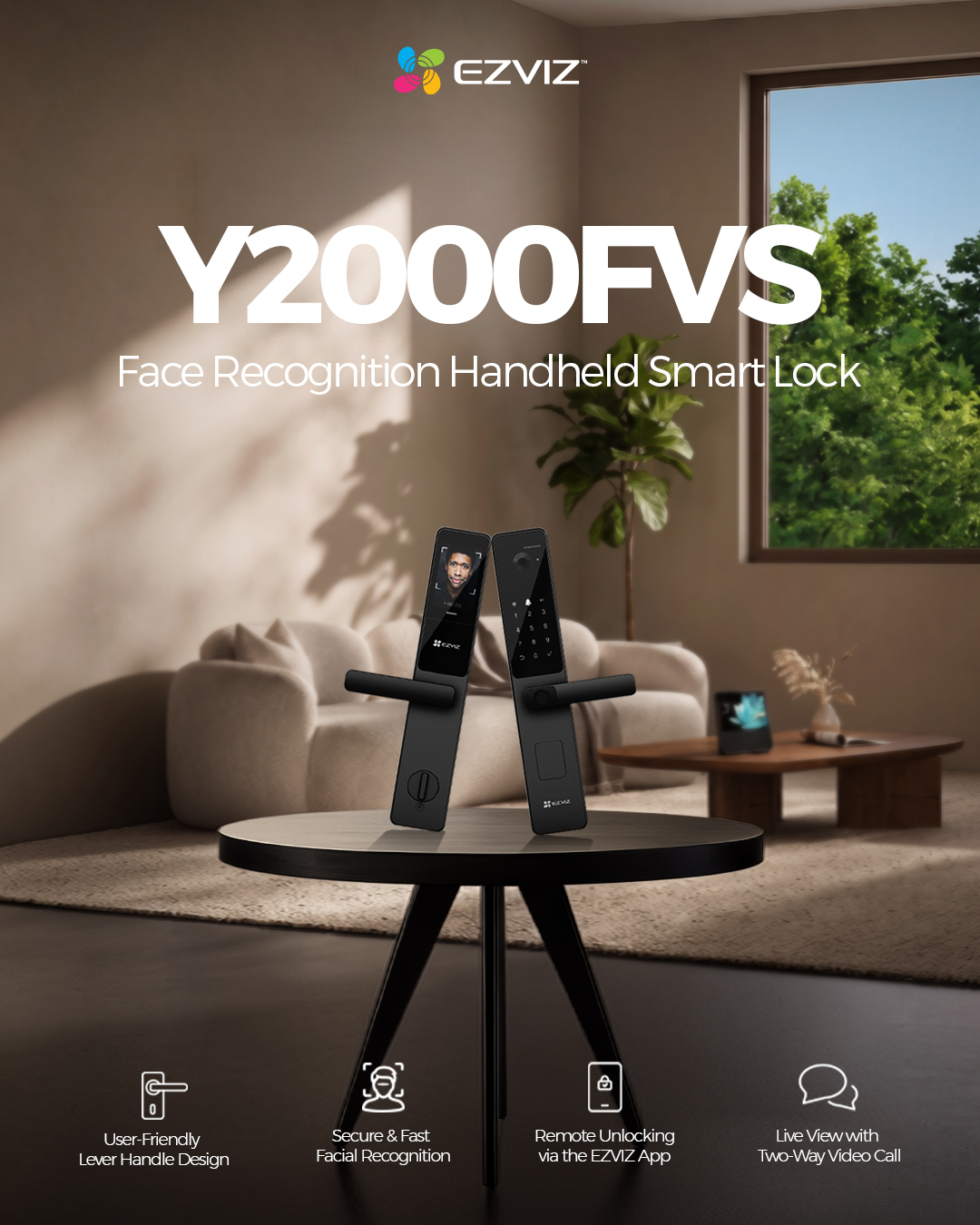 EZVIZ MENA Facebook ad: Upgrade your home access management.