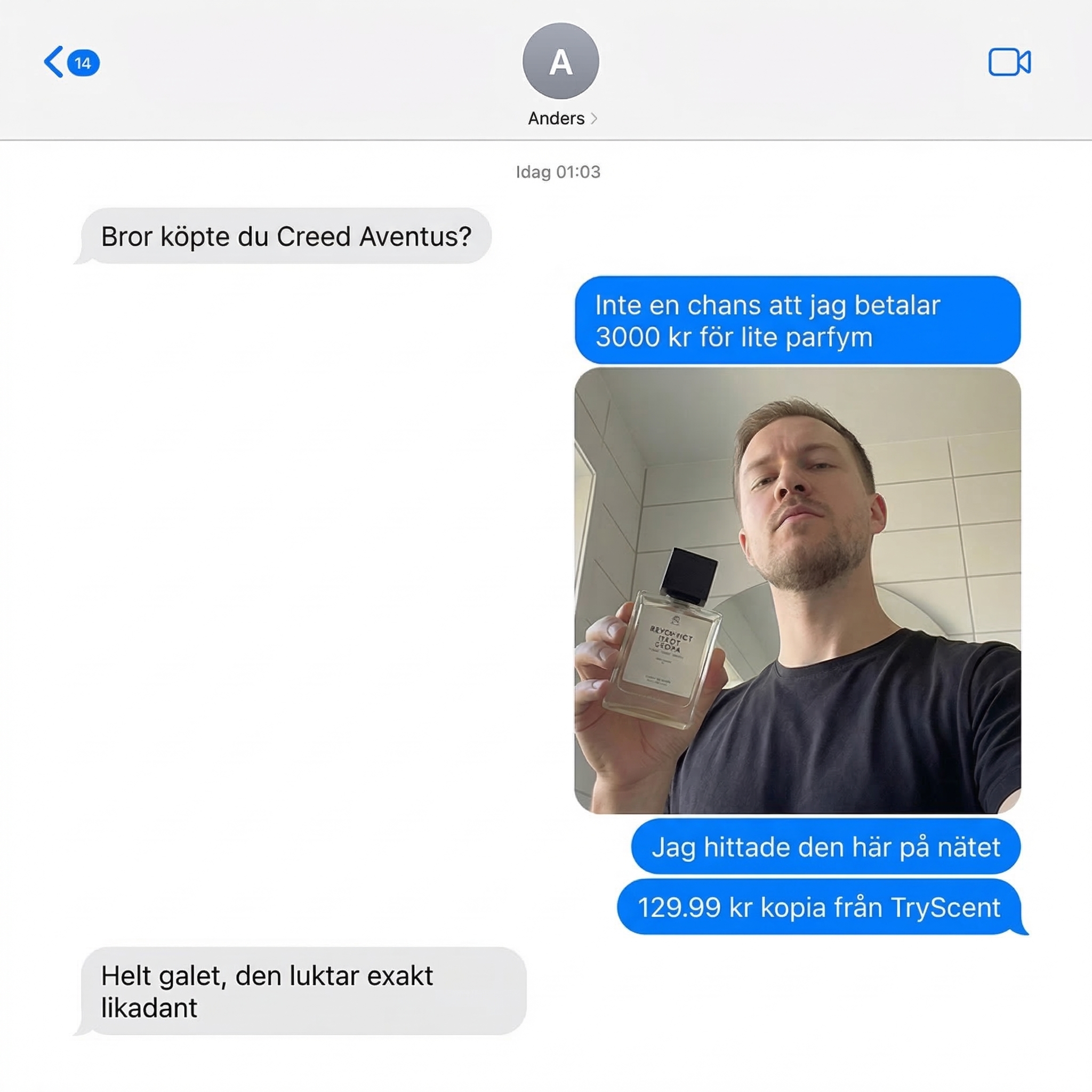 TryScent.co Sweden Facebook ad: Din favoritdoft till rätt pris!