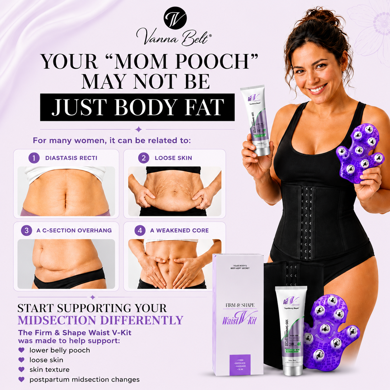 Vanna Belt Facebook ad: Support Your Midsection Differently