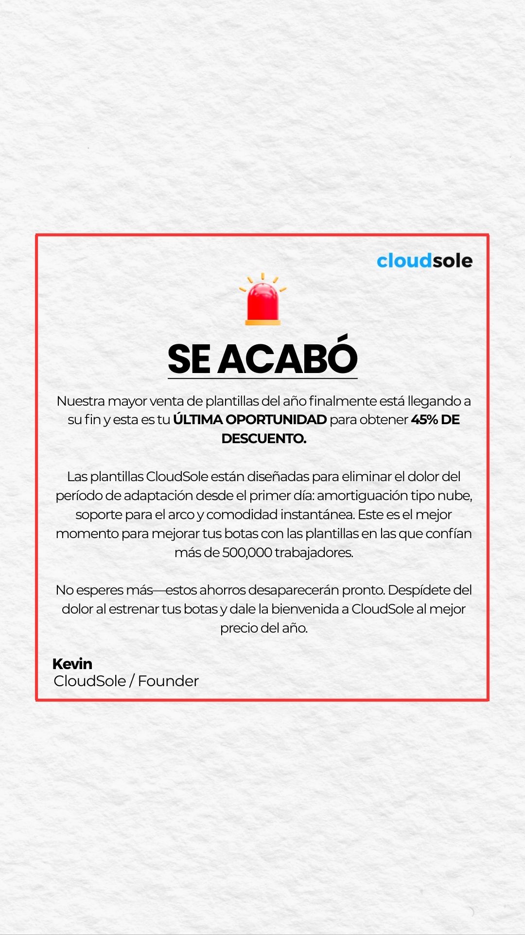 CloudSole Facebook ad