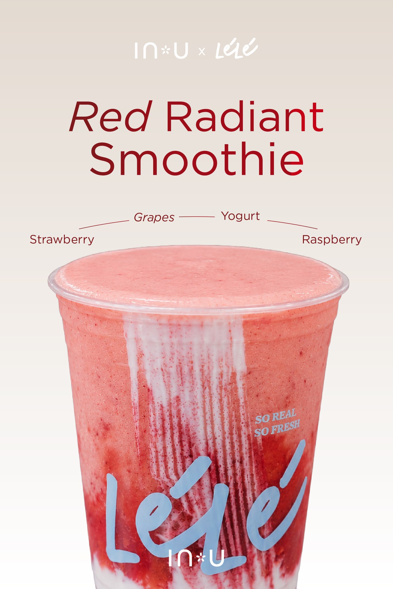 IN U Supplement Facebook ad: Red Radiant Smoothie