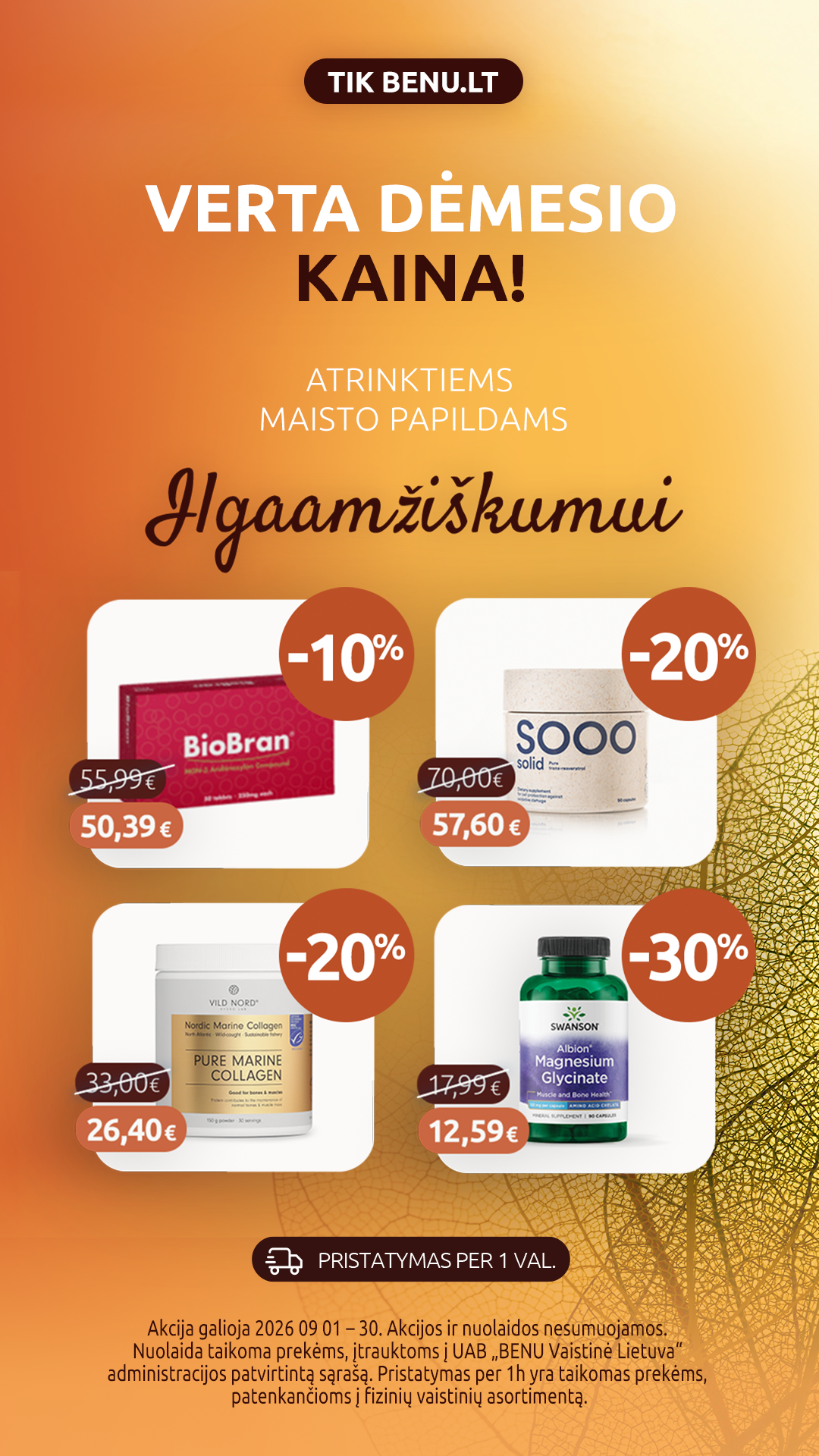 BENU Vaistinė Facebook ad: Apsipirk benu.lt