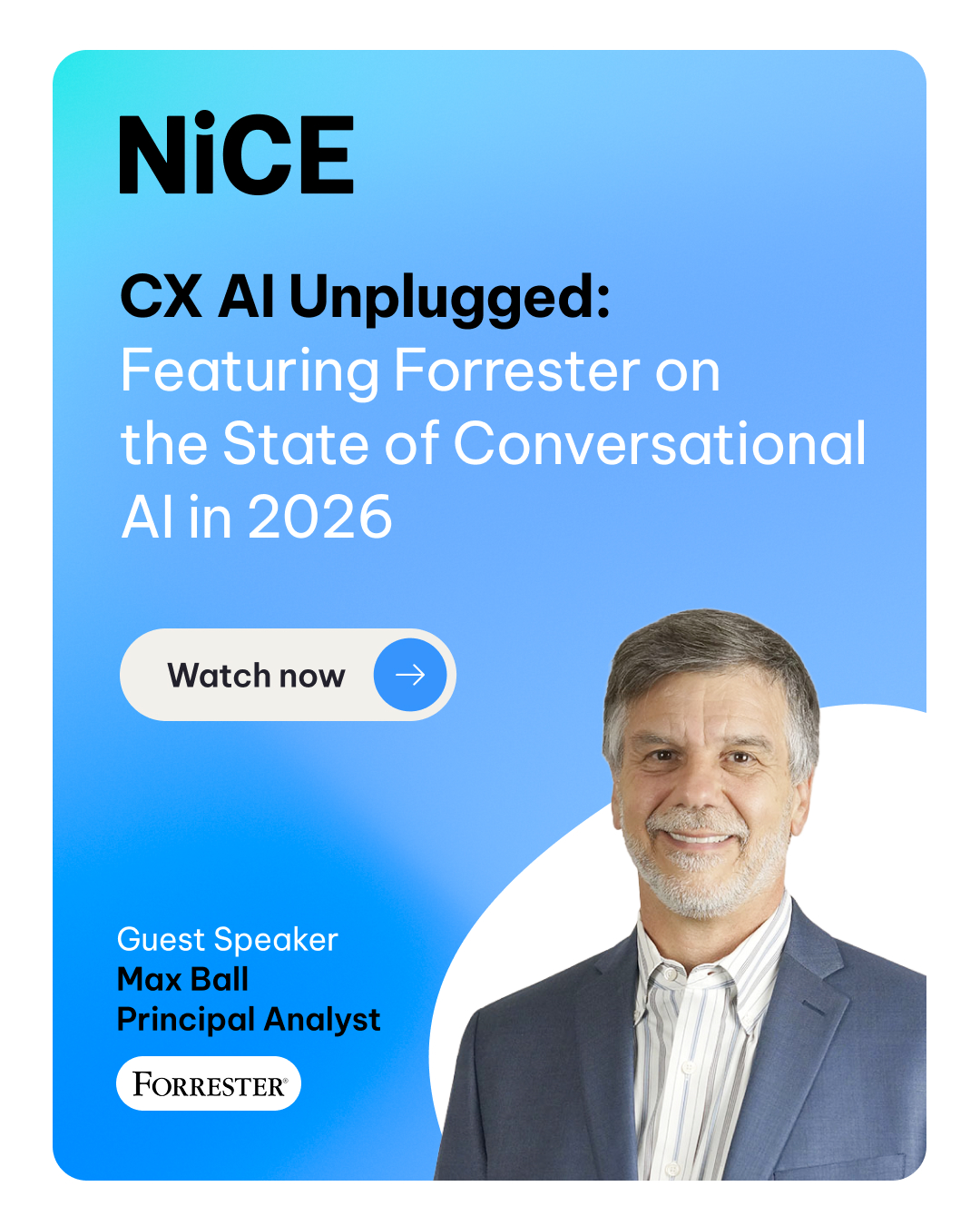 NiCE Facebook ad: Webinar: CX AI Unplugged 2026