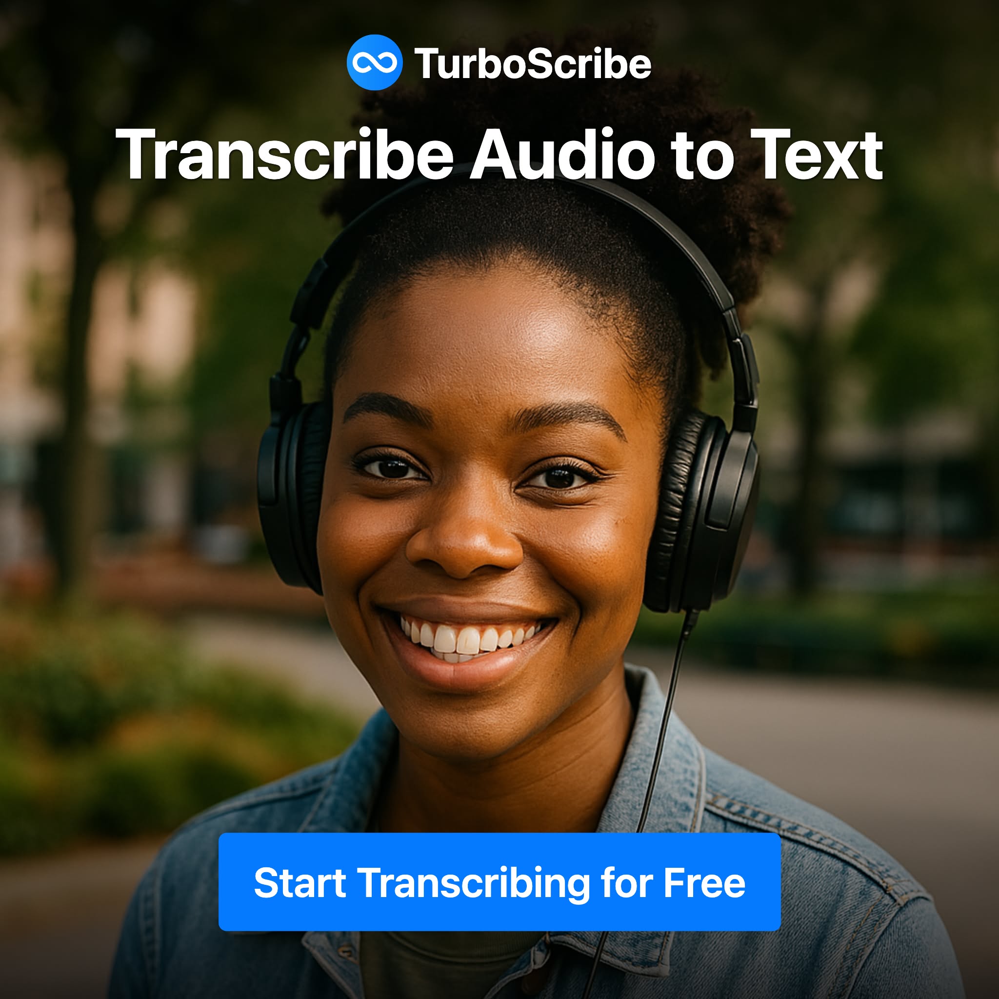 TurboScribe Facebook ad: Transcribe Audio and Video to Text