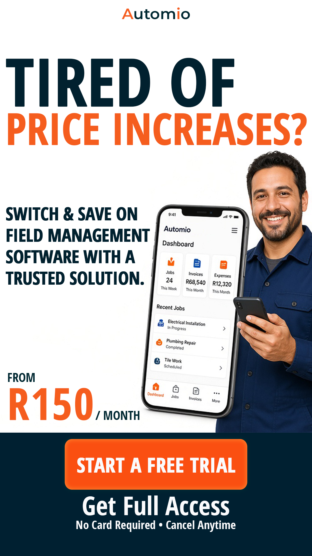 Automio - Field Management Software Facebook ad: Try Automio Free Today