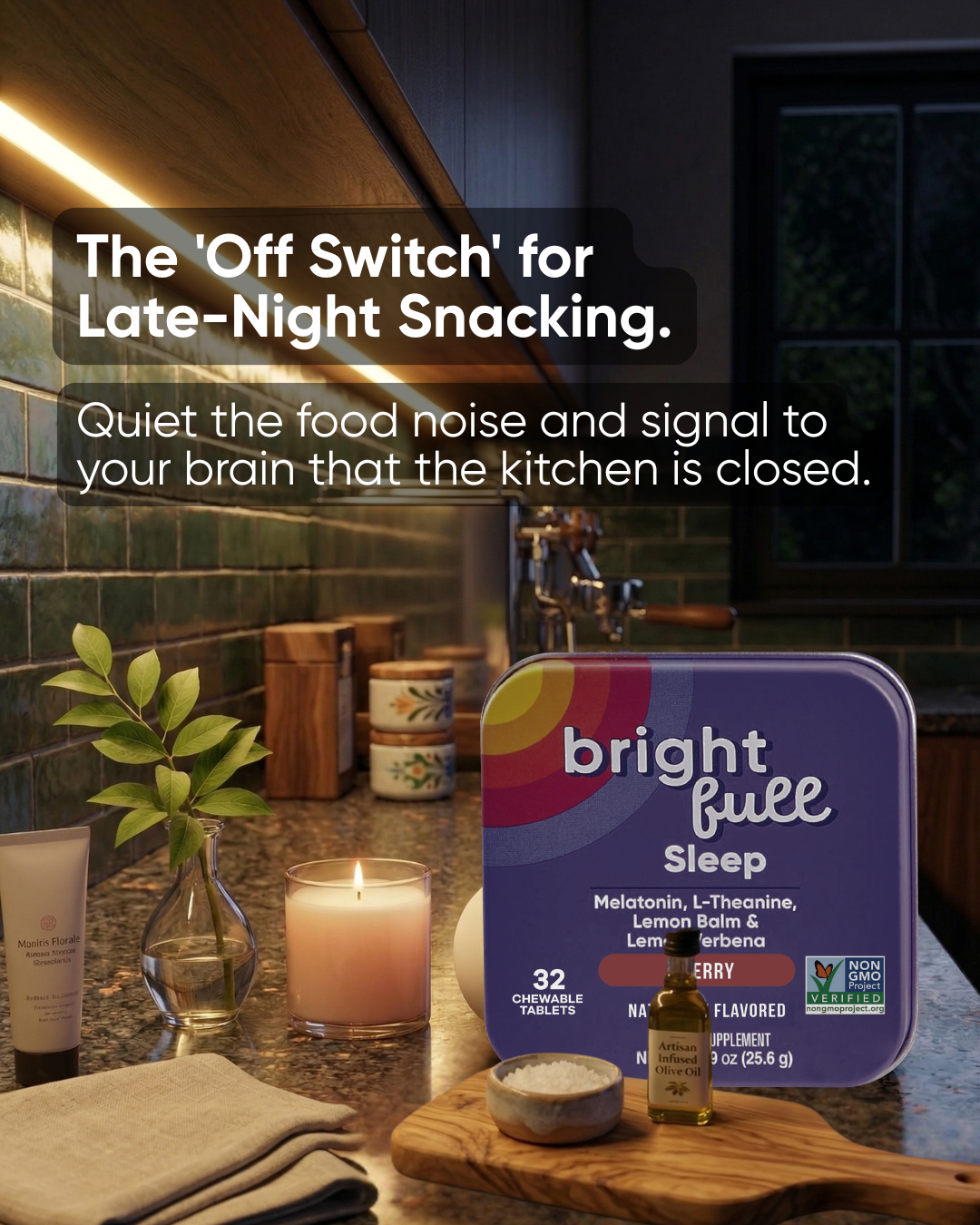 Brightfull Facebook ad: The Off Switch for Late-Night Snacking