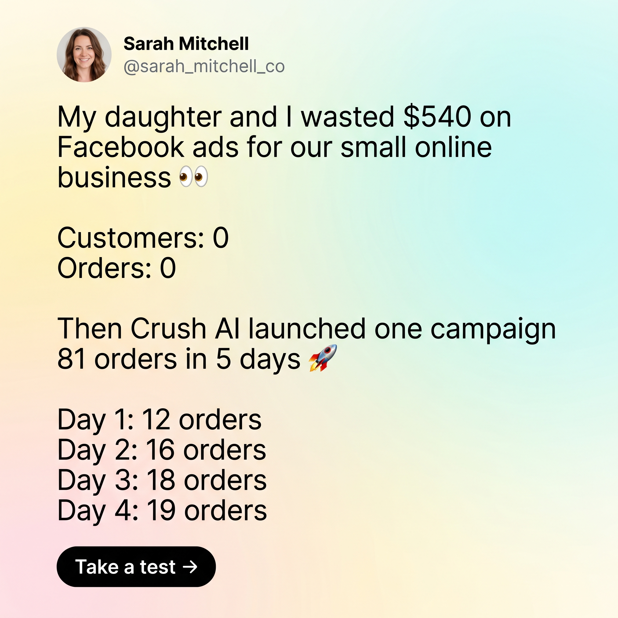 trycrush.ai Facebook ad