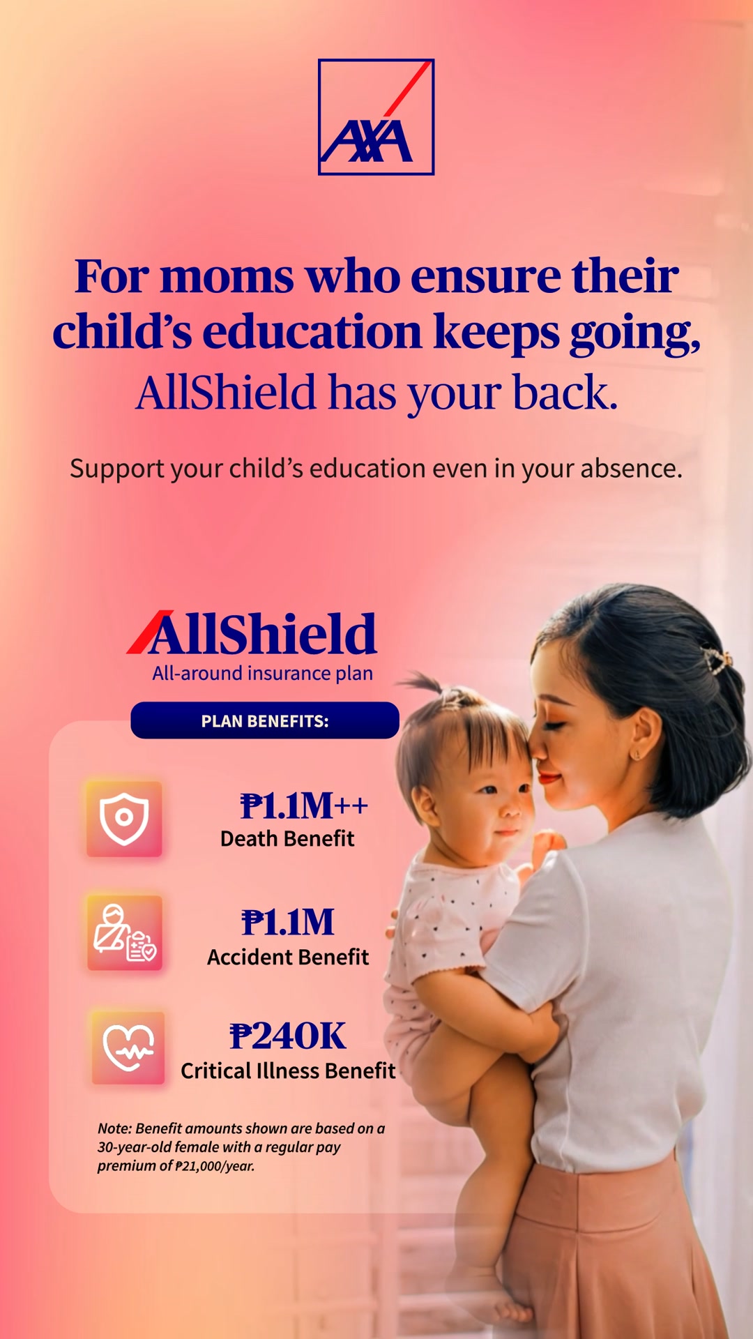 AXA Philippines Facebook ad: Insurance for New Parents
