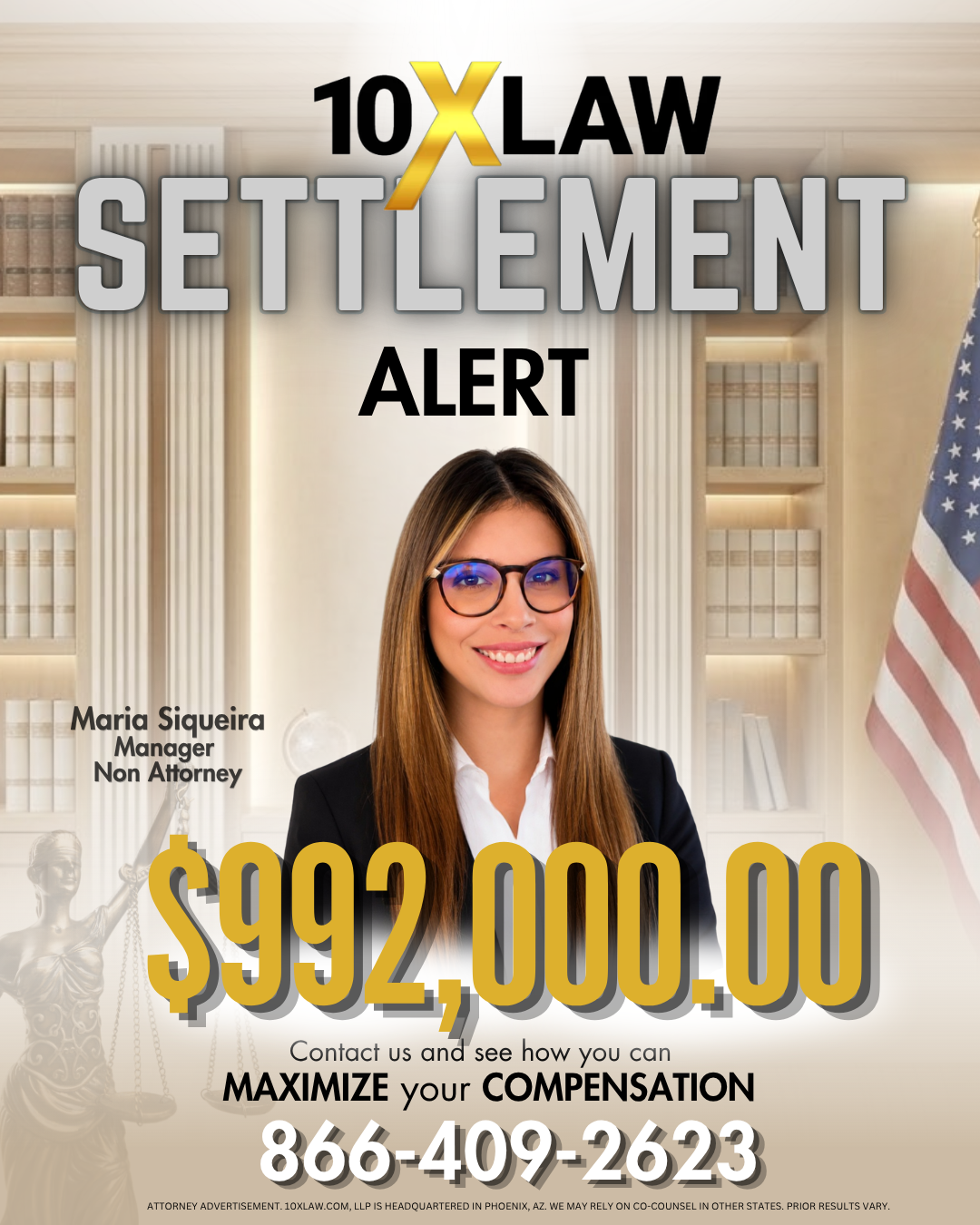 10XLaw Facebook ad: Injured in a car accident? Free review