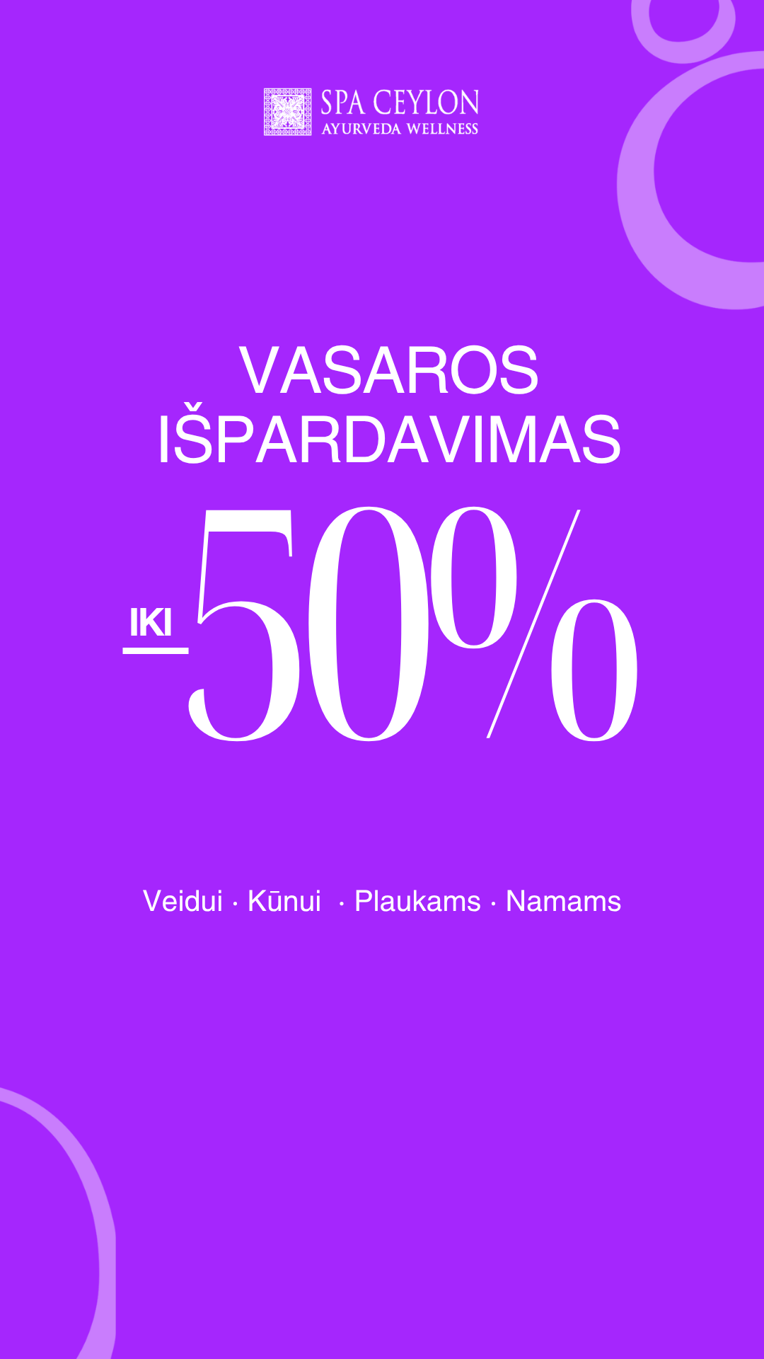 Spa Ceylon Ajurveda Lietuva Facebook ad: Atrinktai kosmetikai iki -50%