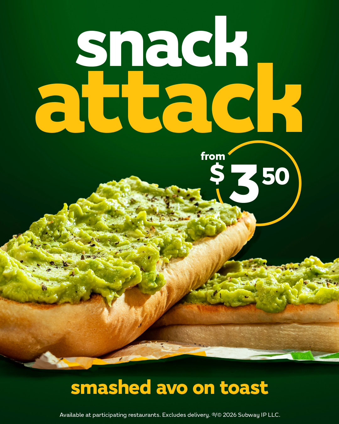 Subway Australia Facebook ad: Subway Snack Range