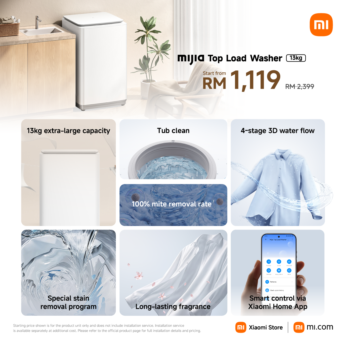 Xiaomi Malaysia Facebook ad: NEW Mijia Washing Machine
