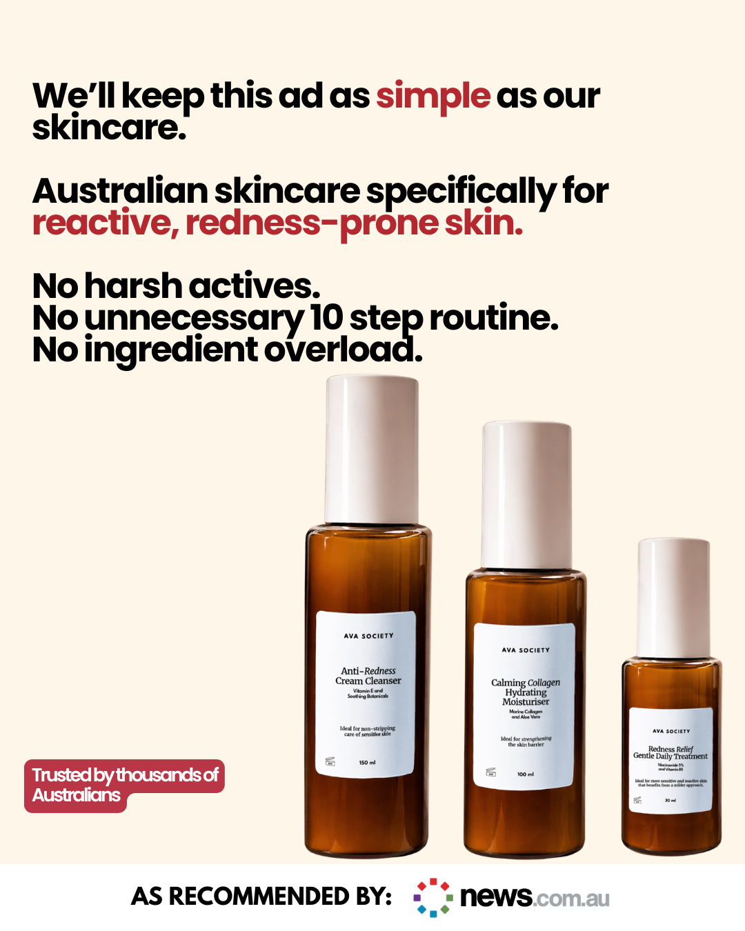 Ava Society Skincare Facebook ad