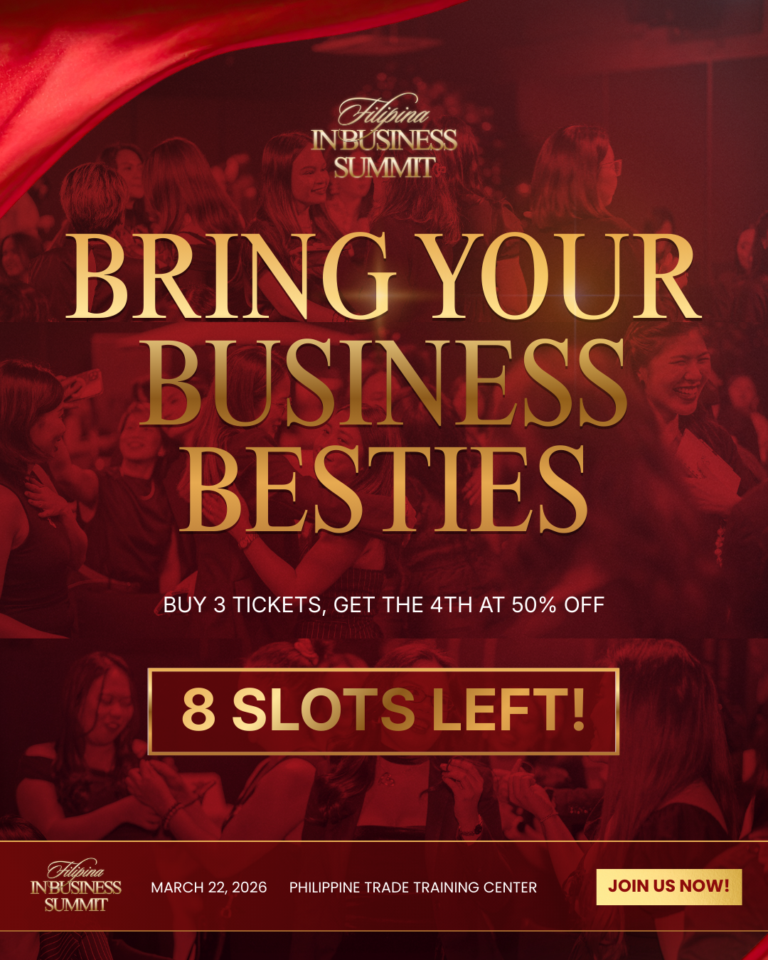 Filipina Women in Business Facebook ad: Bring Your Business Besties to the Summit