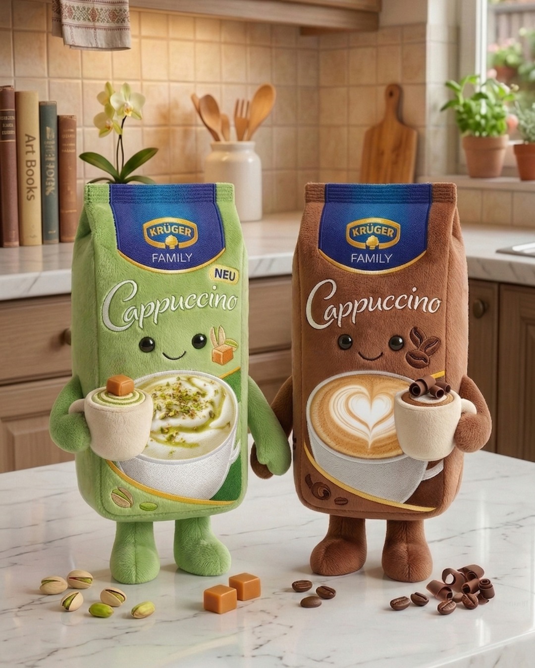 KRÜGER Facebook ad: Cappuccino-Genuss zum Verlieben und heute besonders süß!