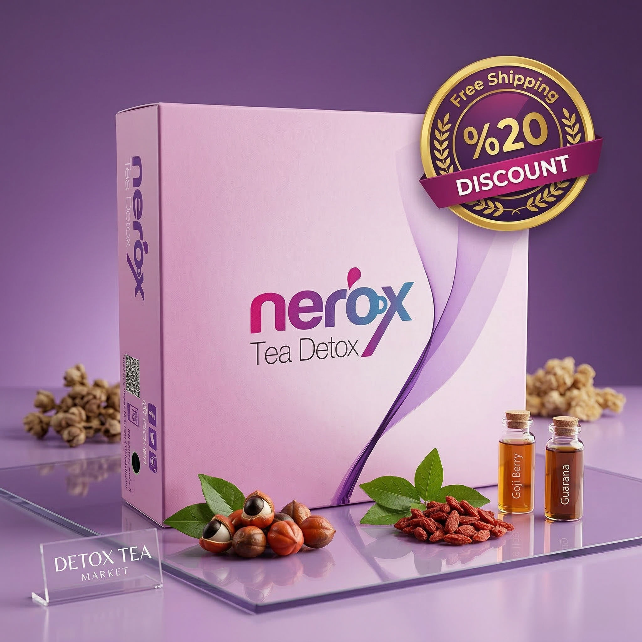 Detox Tea Market Facebook ad: 20% OFF: Your 30-Day Wellness Routine