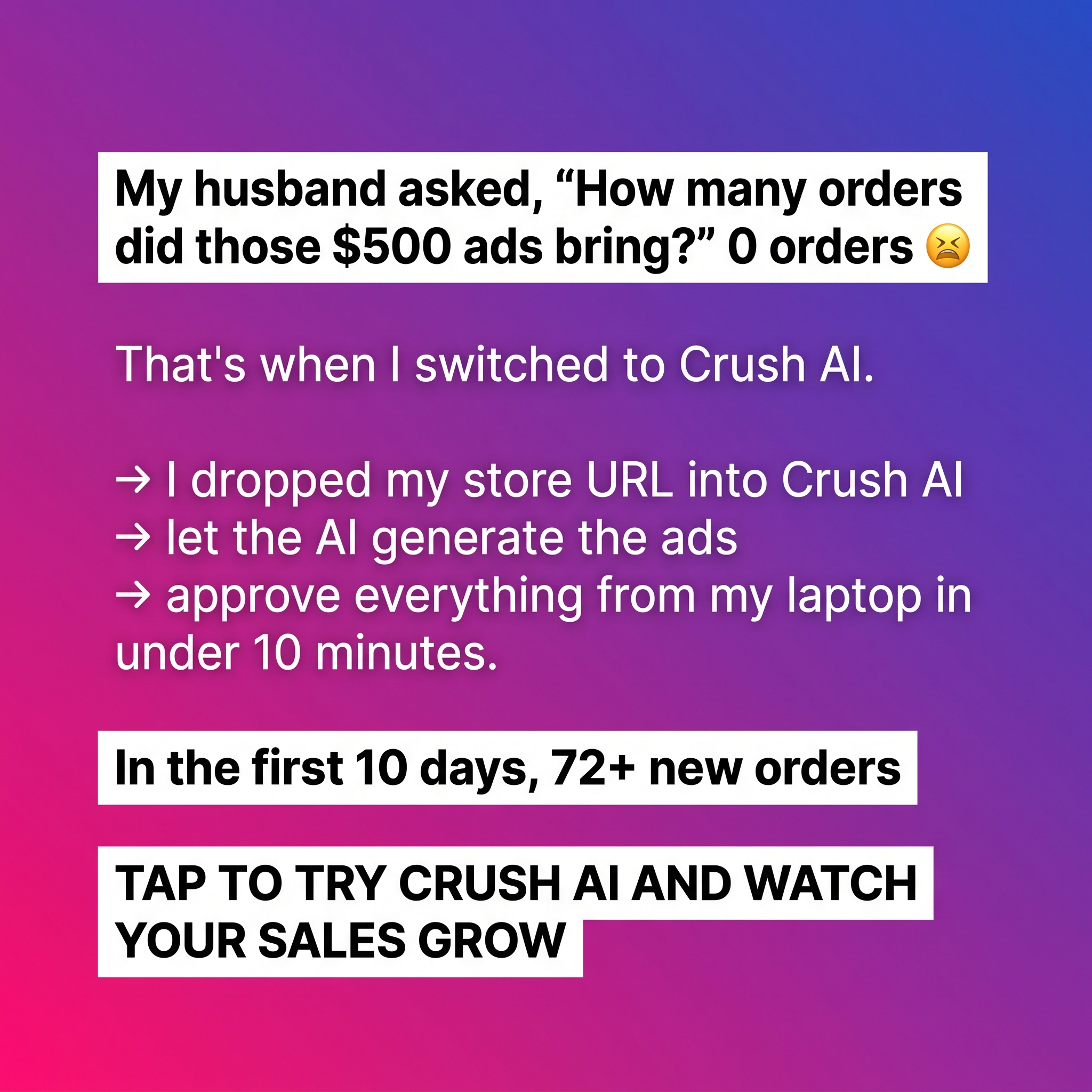 trycrush.ai Facebook ad