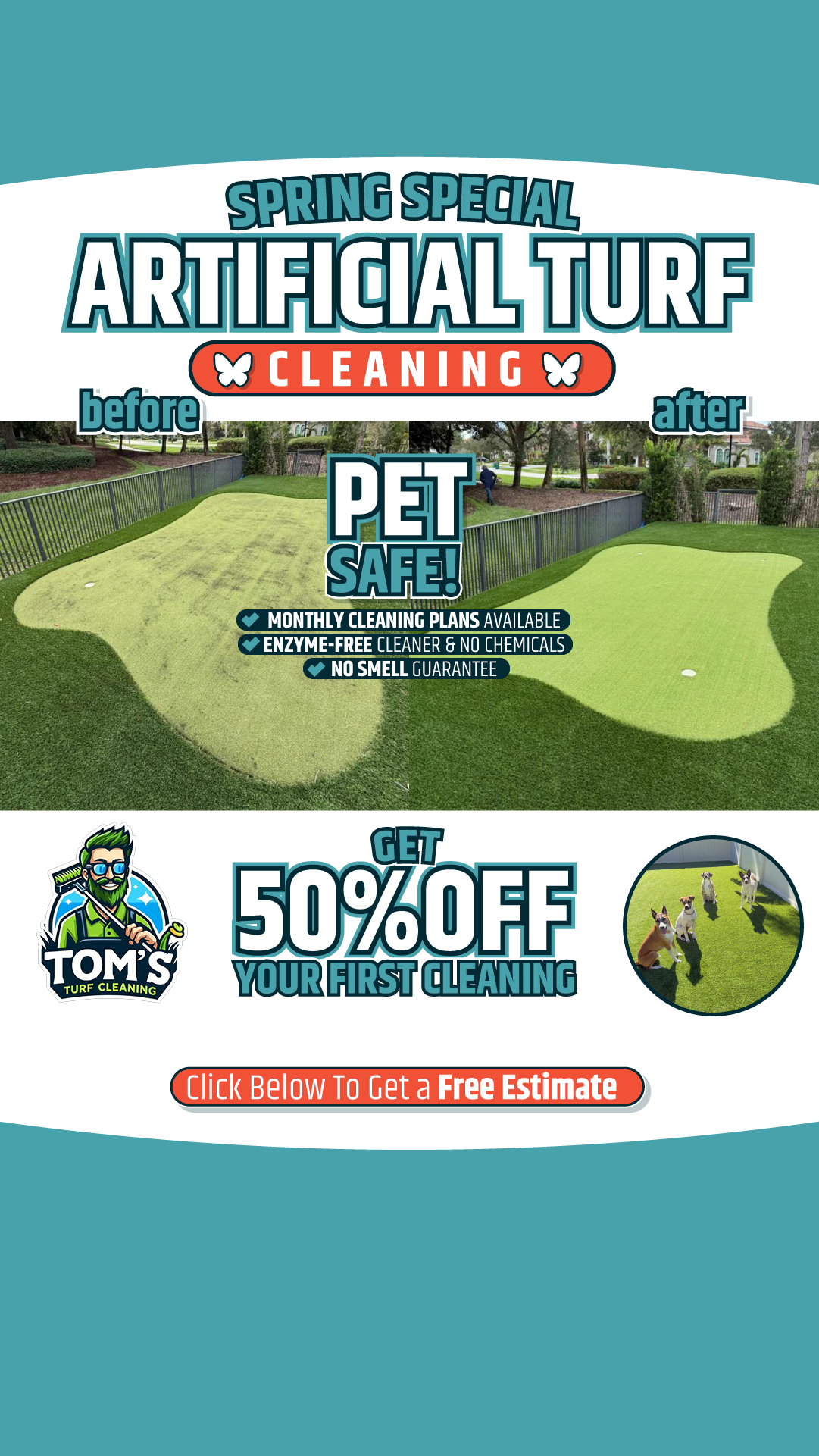 Tom's Turf Cleaning Facebook ad