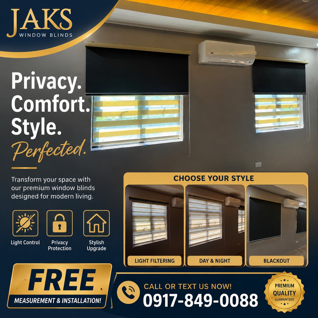 JAKS Window Blinds Cebu Facebook ad: Your windows deserve more than just curtains.