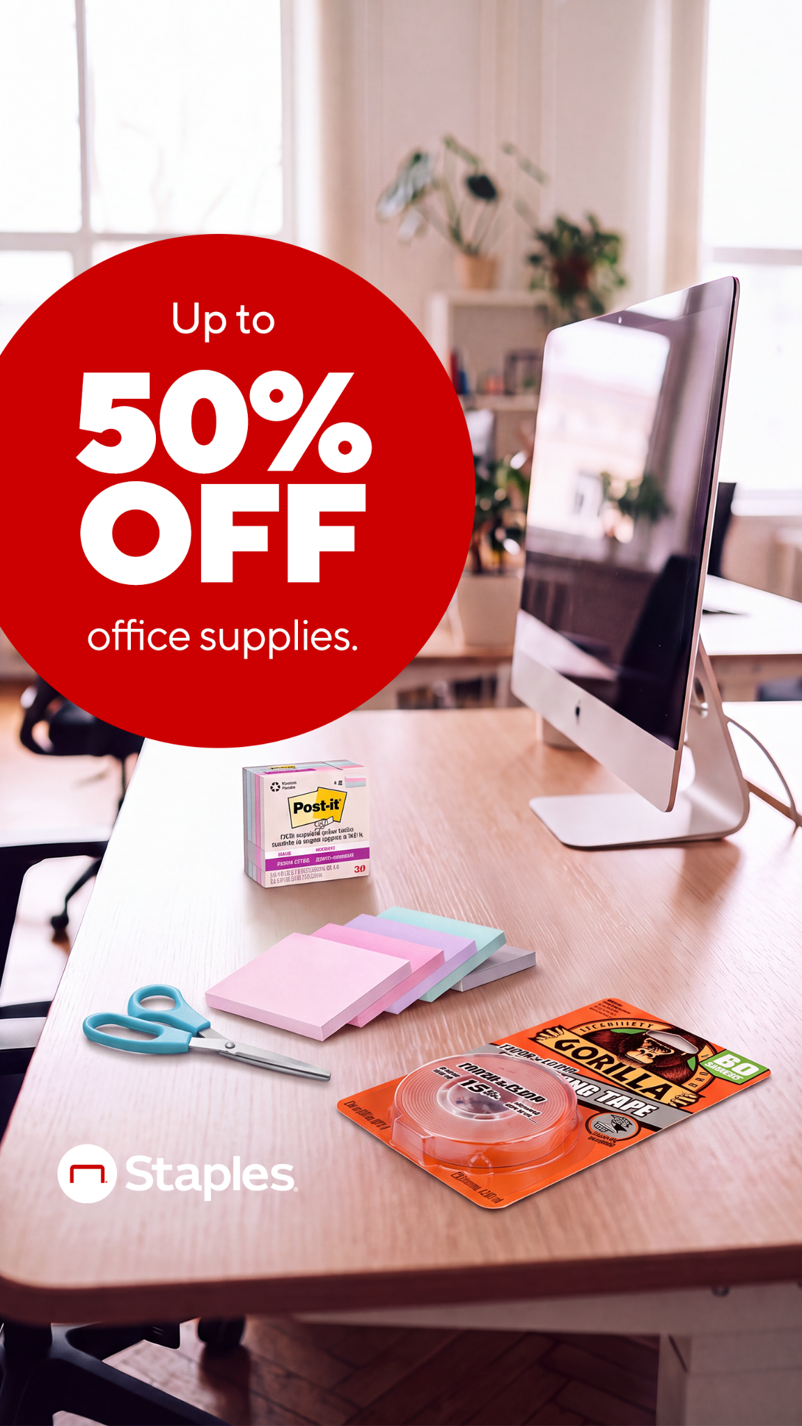 Staples Facebook ad: Desk drawer deals