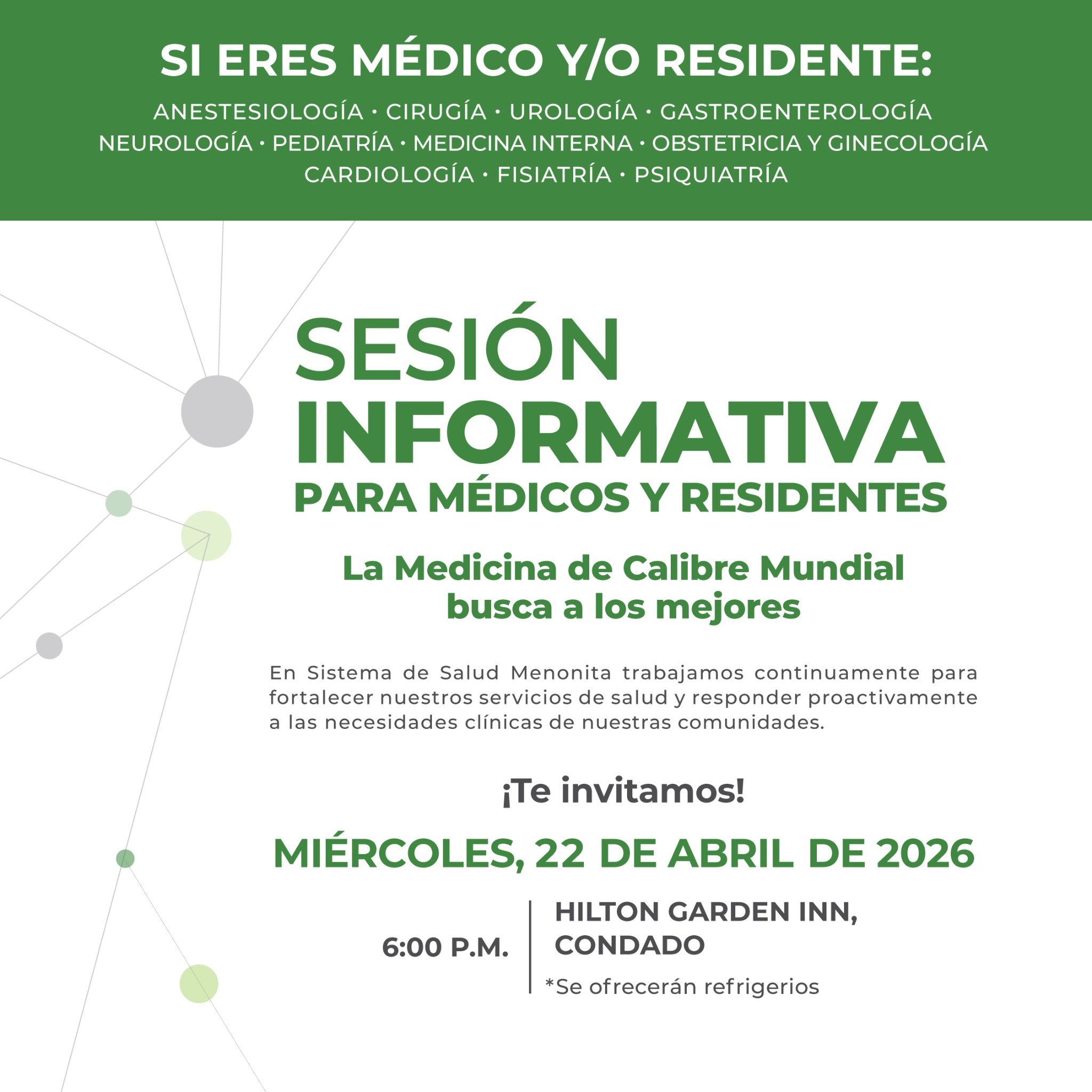 Sistema de Salud Menonita Facebook ad: En el Sistema de Salud Menonita reunimos talento…