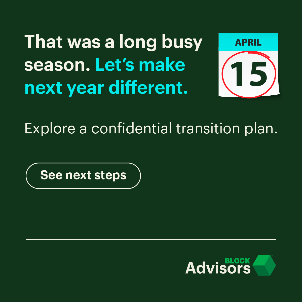 Block Advisors Facebook ad