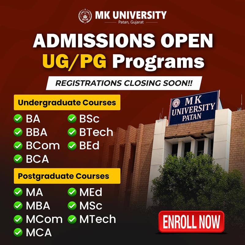 MK University Patan Facebook ad