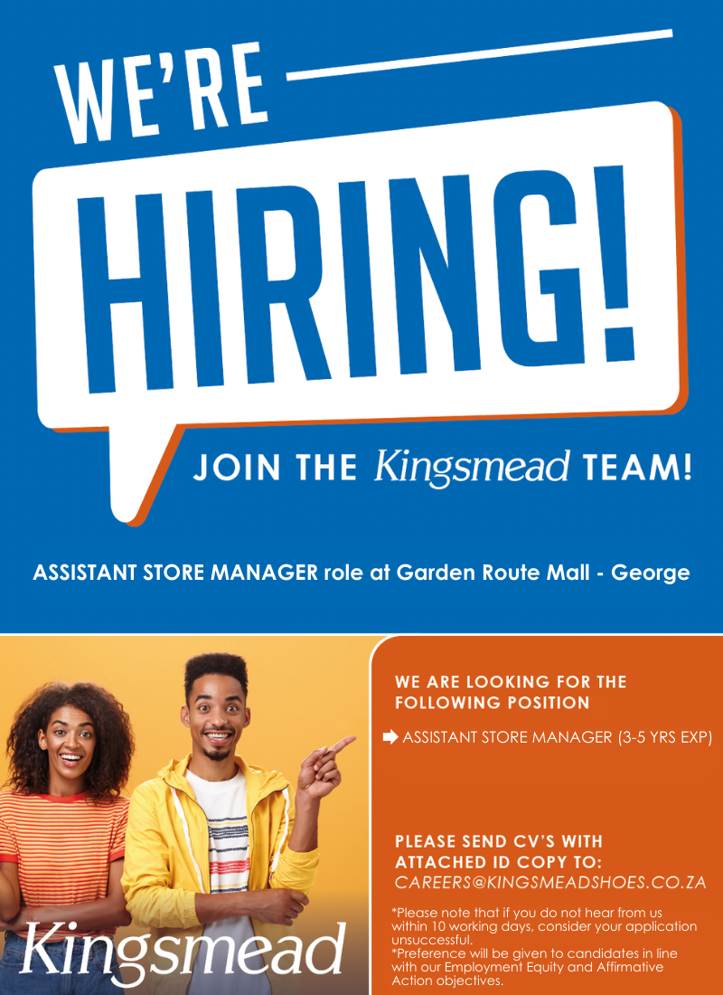 Kingsmead Shoes Facebook ad: WE’RE HIRING!