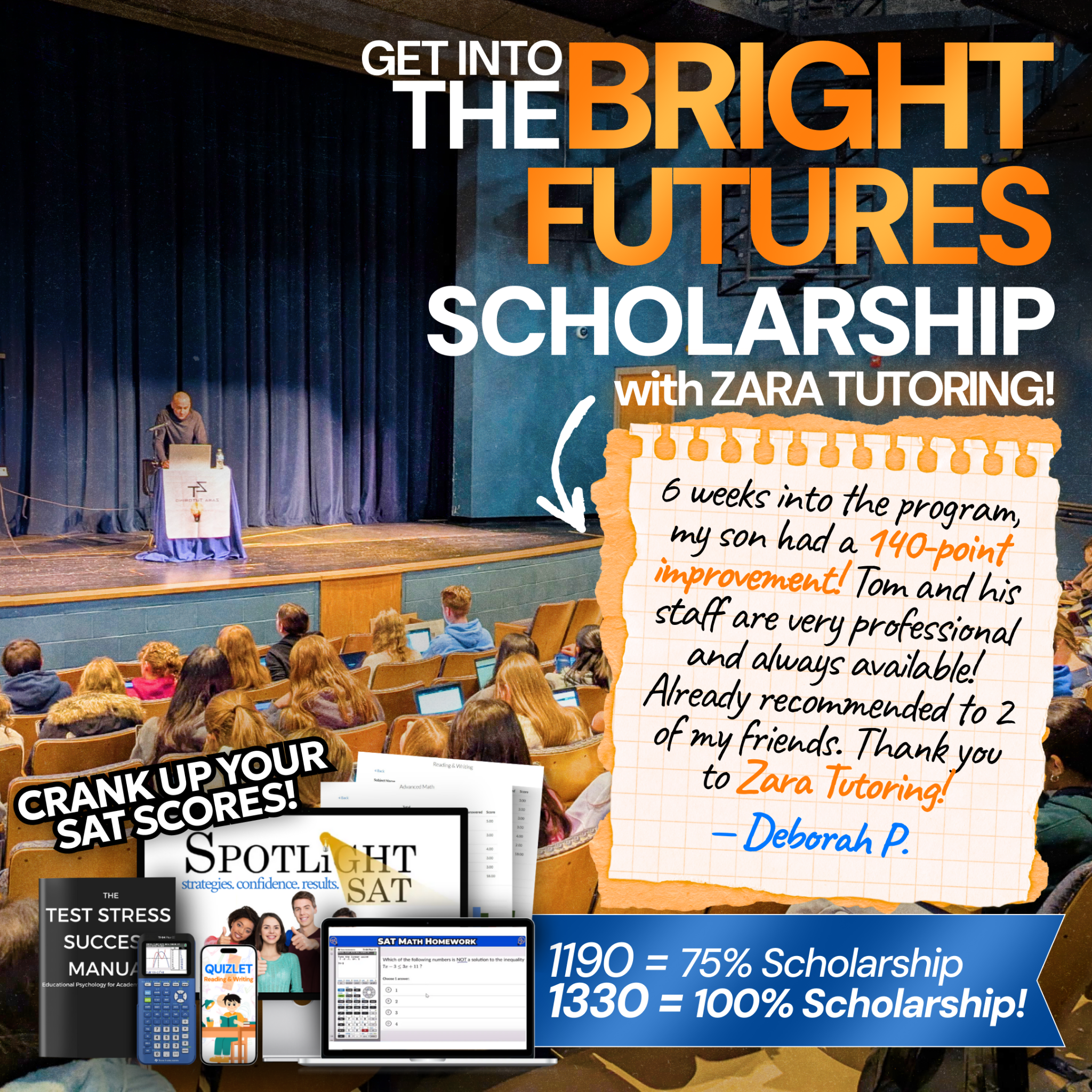 Zara Tutoring Facebook ad: FREE SAT Skills Assessment (7 Spots Left)