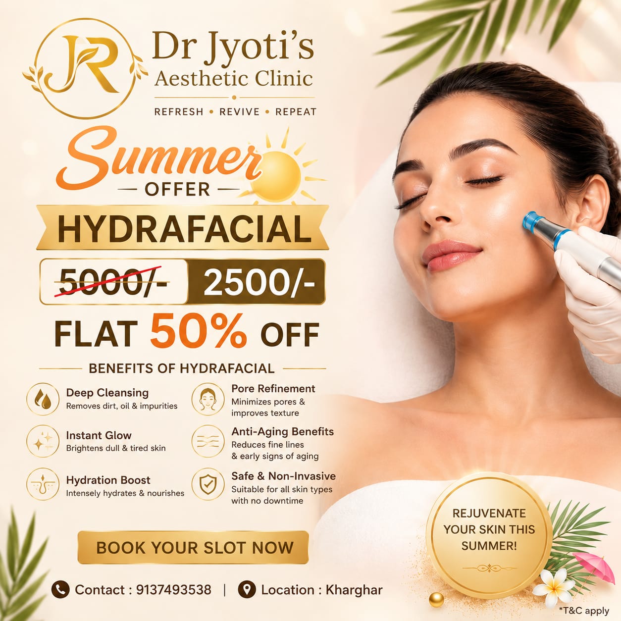 Dr Jyoti's Aesthetic Clinic Facebook ad: Summer Hydrafacial Offer