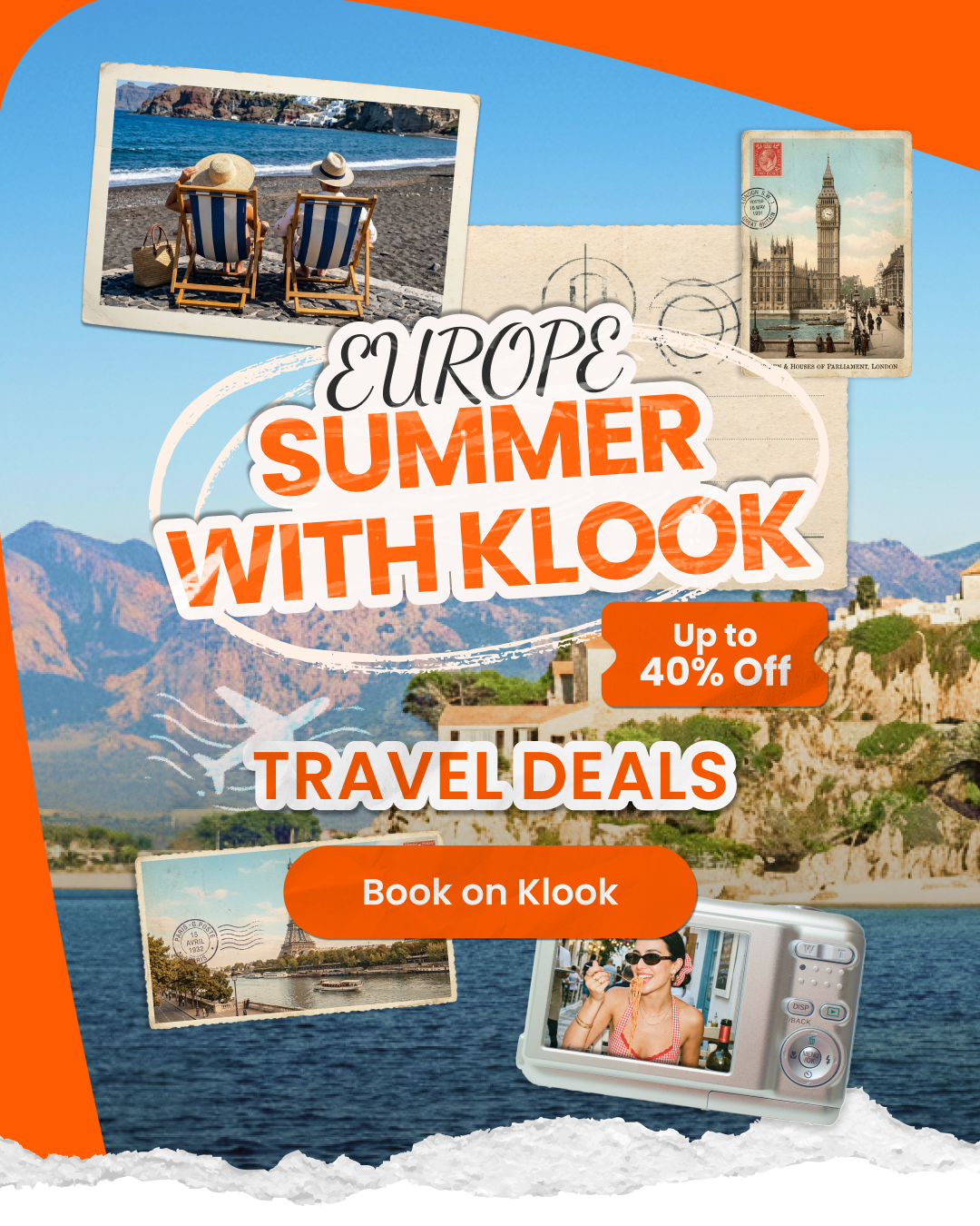 Klook Facebook ad: Get up to 40% off your Euro Summer vacation!