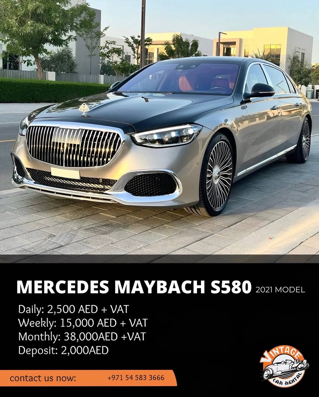 Vintage Car Rental Facebook ad: Mercedes Mybakh S580 - 2021 Model