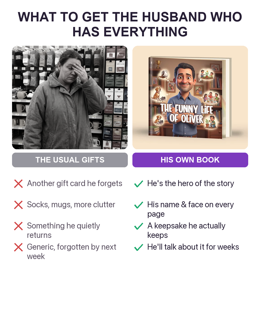 Adorabook Facebook ad: A gift they'll keep forever!