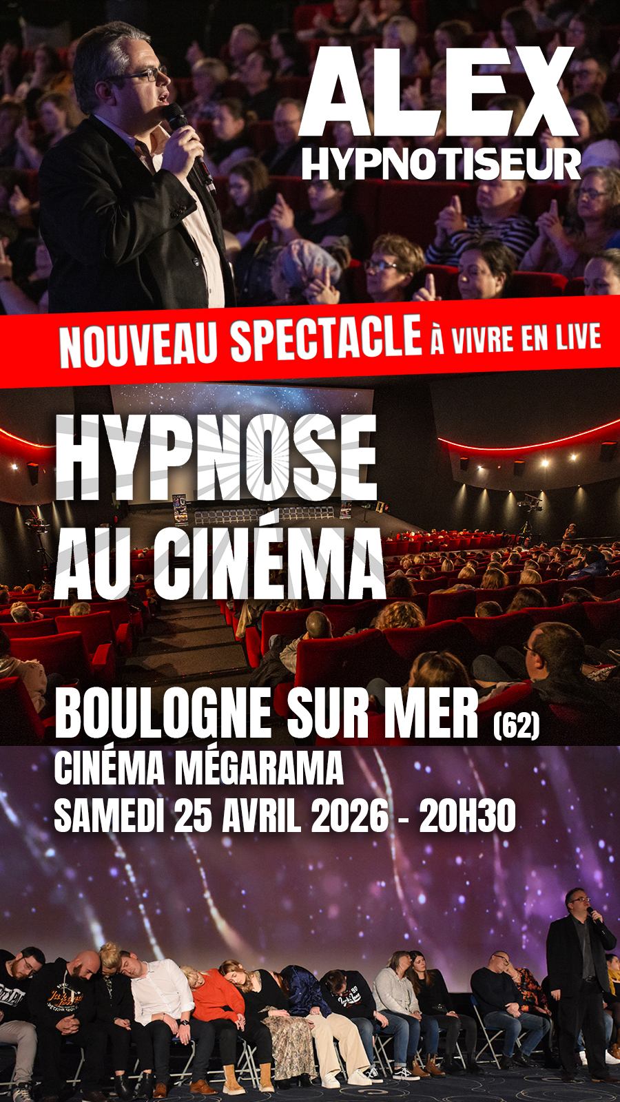 Alex Hypnotiseur de spectacle - Spectacle d'hypnose Facebook ad