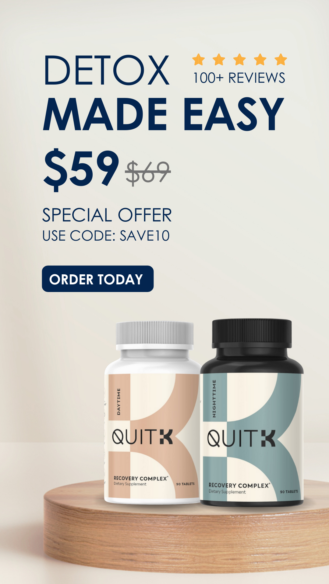 QuitK Supplements Facebook ad