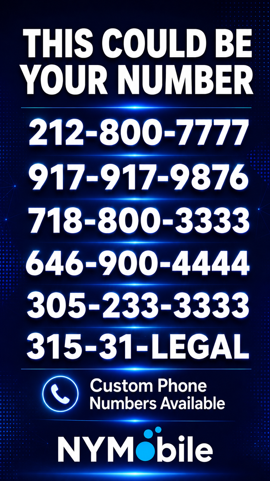 NY Mobile Facebook ad: Choose Your Own Phone Number